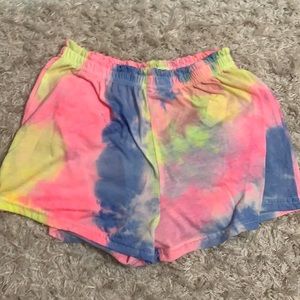 5 for $10 Neon tie dye shorts